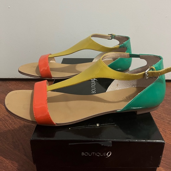Boutique 9 Orange Multi Patent Sandals, Size 9 - Picture 4 of 7